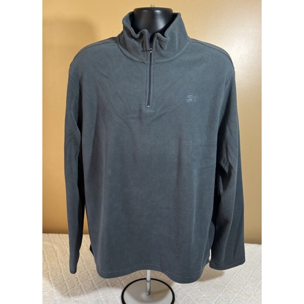 Vintage Y2K Starter Embroidered Logo 1/4 Zip Up Gray Fleece Jacket Men’s Size XL